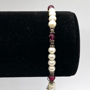 Pearl Bracelet with Silver Findings Freshwater Pearls Artisan Jewelry Vintage